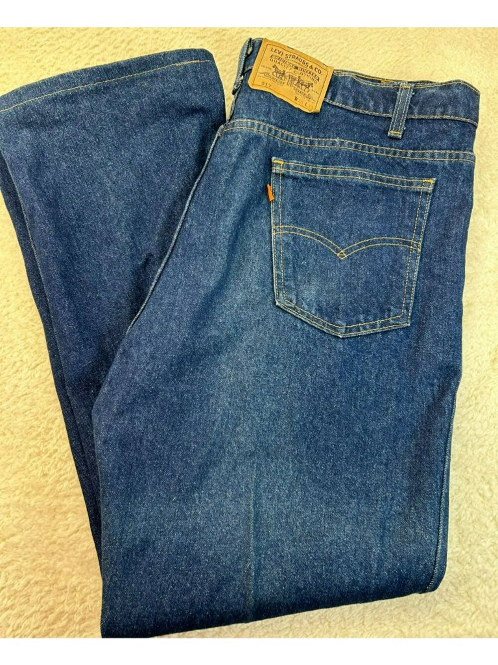 Vintage Levis Mens 517 Bootcut Jeans Blue 40X32 1989 Orange Tag Made in USA